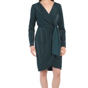 Julia jordan wrap long sleeve dress size 14 hunter/green color